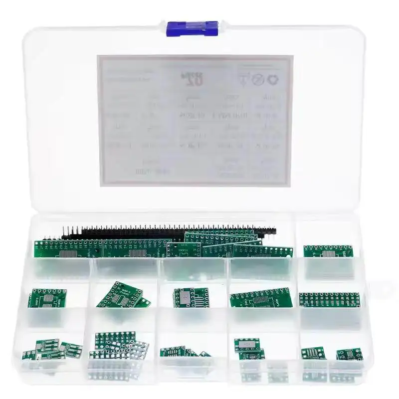 70PCS PCB board kit box SMD to DIP adapter conversion board SOP8 SOP10 SOP14 SOP16