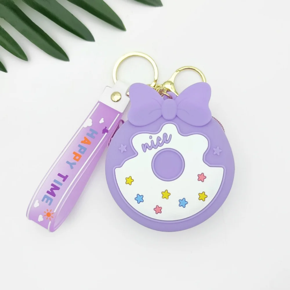 سيليكون محفظة نسائية للعملات المعدنية جولة Bowknot حقيبة سماعة الاذن لطيف سيليكون الحقيبة الملونة جولة تغيير حقيبة ل مفتاح حامل محفظة هدية ل