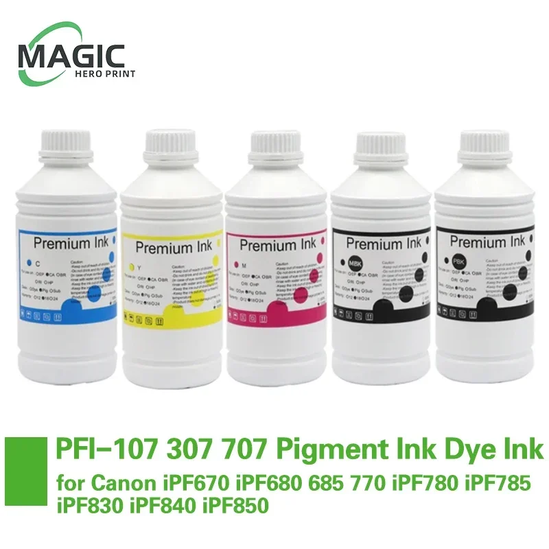 

1000ML PFI-107 PFI-307 PFI-707 Pigment Ink Dye Ink Refill ink for Canon iPF670 iPF680 685 770 iPF780 iPF785 iPF830 iPF840 iPF850