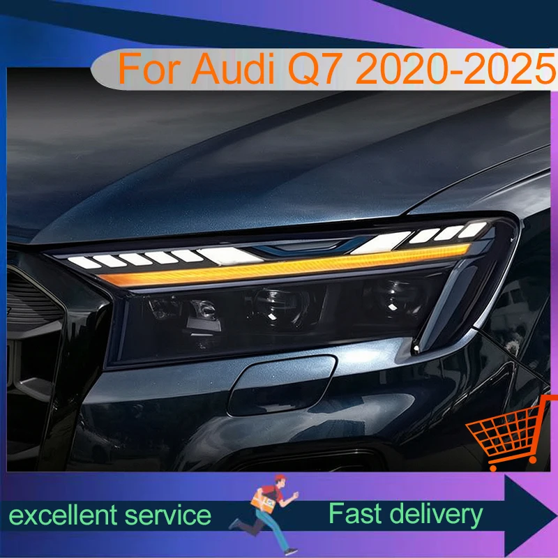 Car Lamp For Audi Q7 Newest Style Front Light 2020-2025 LED Turn Signal DRL Headlight Projector Lens Refit Auto Tool Accessories