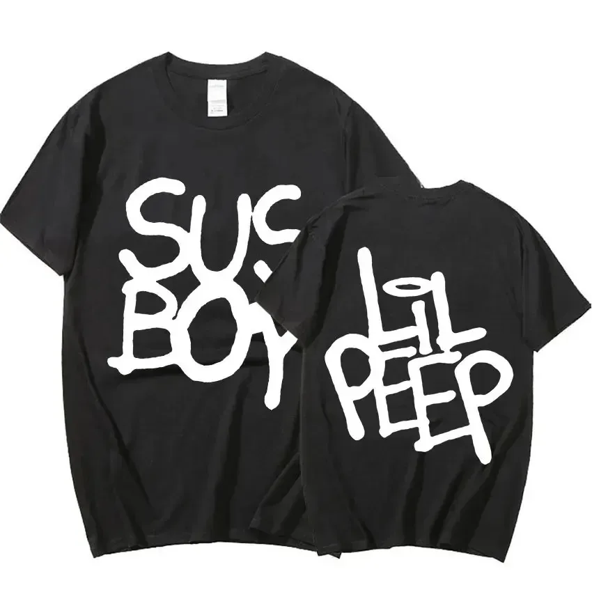 Lil Peep Sus Boy Pink Graphic T Shirt Men Women Cool Hip Hop Rapper T-Shirt Cotton Gothic Streetwear Short Sleeve Tee Clothes