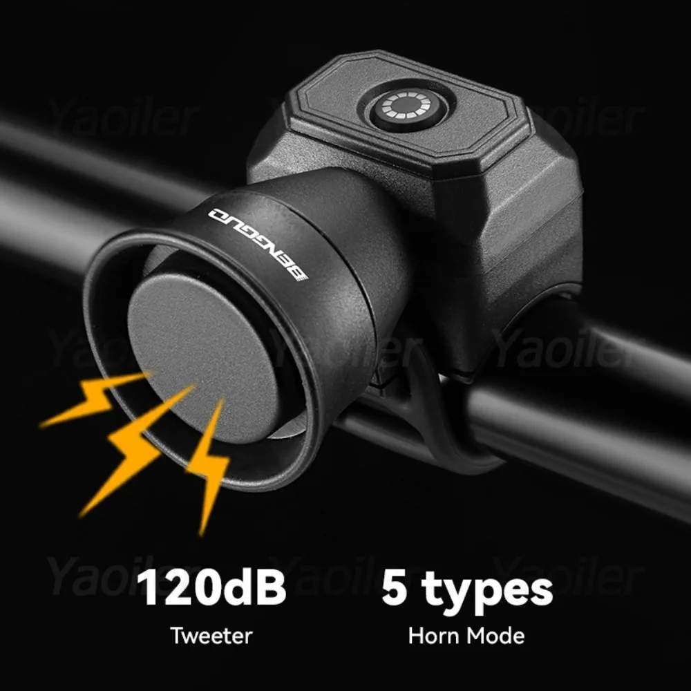 NEW Bicycle Electronic Horn E-Bike Bell 120dB Loud Warning Sound CR2032 Battery IPX4 Waterproof Scooter Road Mountain Bike Horn