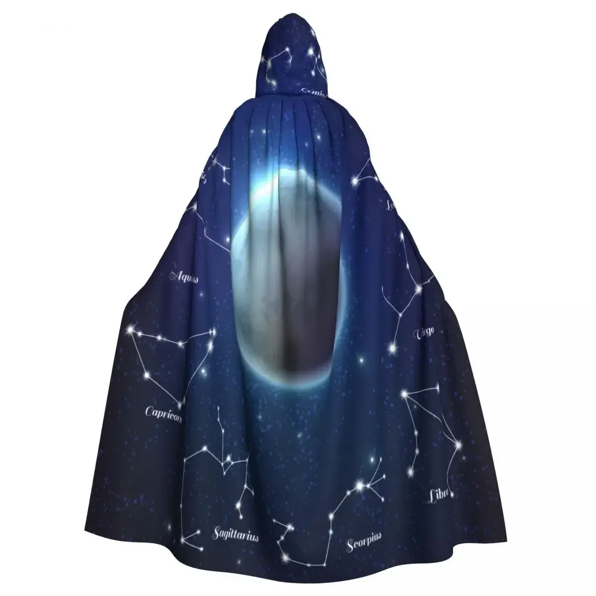 

Hooded Cloak Moon Zodiac Constellations Medieval Costume Witch Wicca Vampire Carnival Party Cape Halloween Fashion Clothing