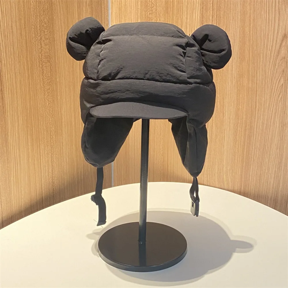

Cold Protection Down Cotton Bomber Hat Parent-child Ear Protection Ear-flapped Hat Balaclava Snowing Beanies Autumn Winter