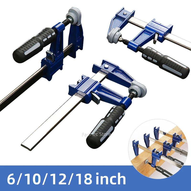 

1PCS F-Type Fixing Clamp Woodworking Positioning Clip 6/10/12/18inch Adjustable Quick Clamp Heavy Carpentry Clamp Stone Fixed