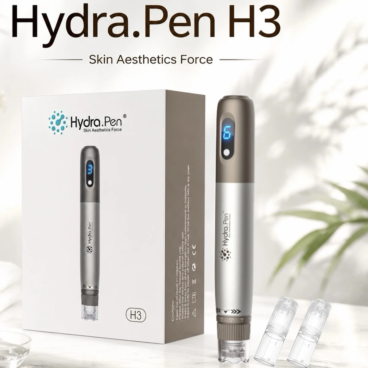 Authentique Hydra.Pen H3, stylo de beauté professionnel à micro-aiguilles, stylo de soin de la peau, stylo de micro-aiguilletage, aiguille de massage, longueur de l'aiguille 0,25 mm