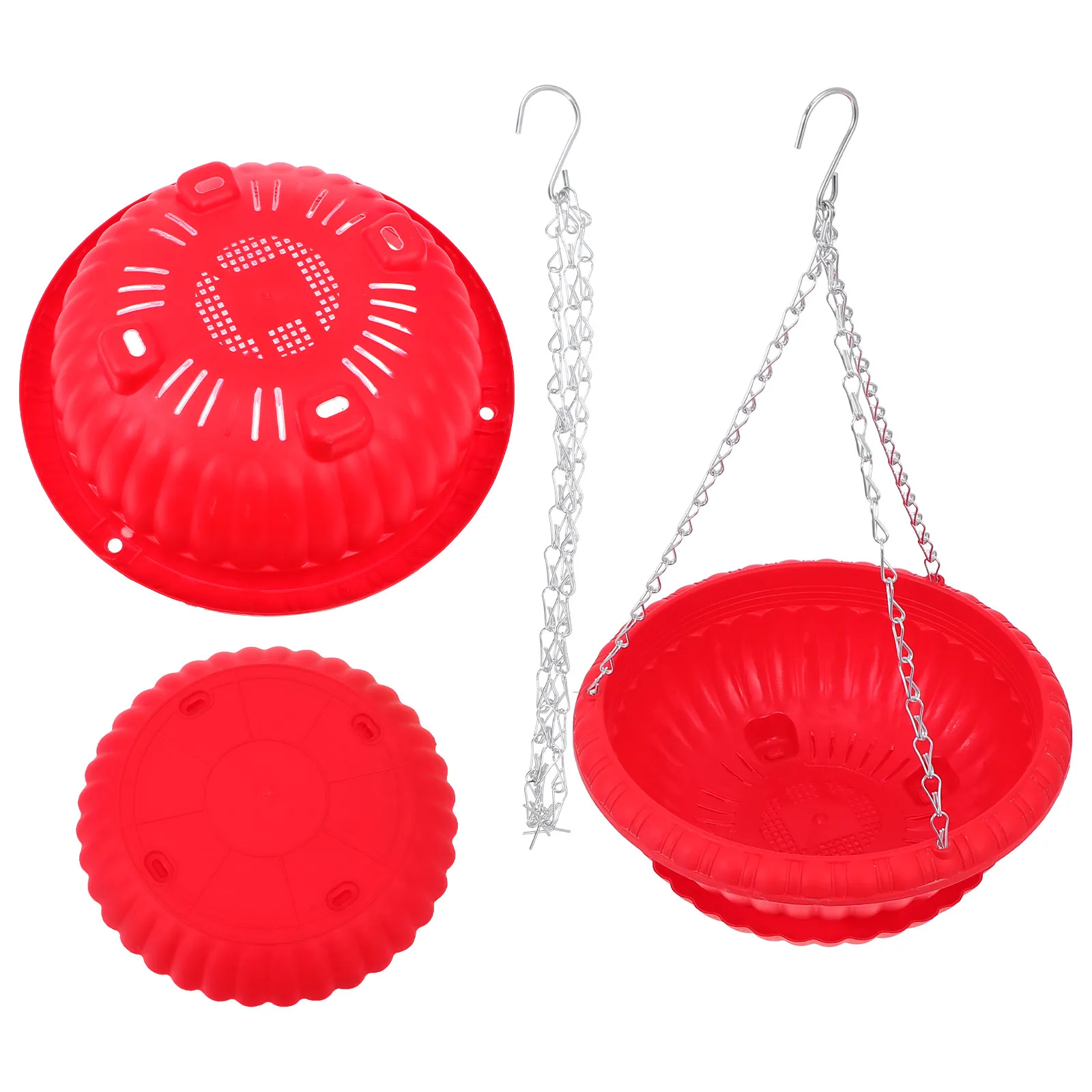 2Sets Resin Plastic Hanging Flowerpot Fresh Happy Atmosphere Home Decor Hanging Plant Pot for Living Room Balcony Window Garden