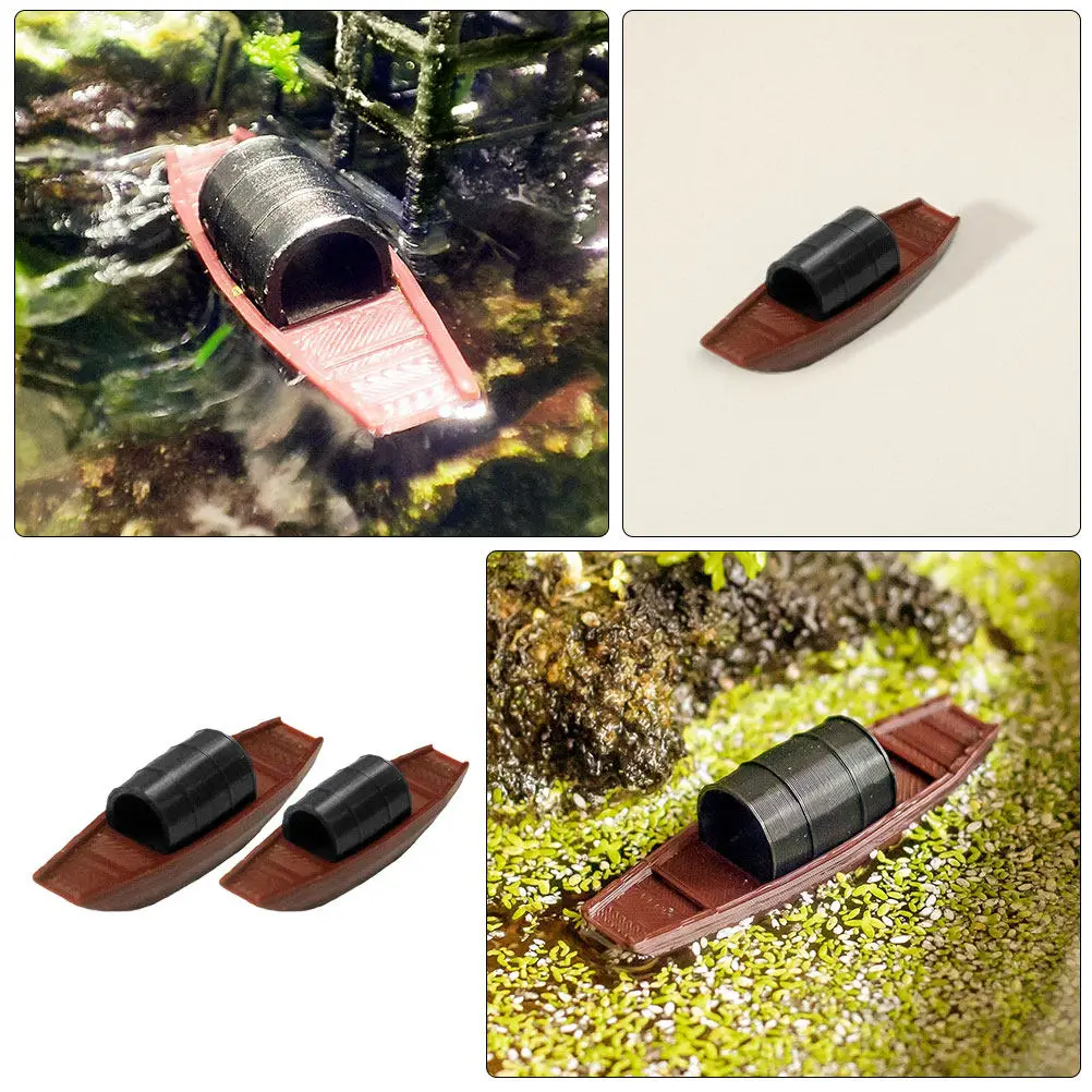 2Pcs Miniature Landscape Decoration 3D Mountain Pavilion Water-Absorbing Stone Serene Micro Bonsai Fish Tank Desktop Ornament