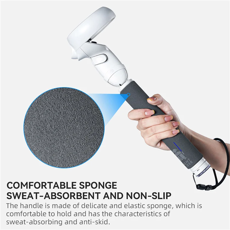 VR Handle Gamepad Set Gray Plastic Game Accessories For Oculus 2 Light Saber Games Extension Grips Stand For Meta 2 VR