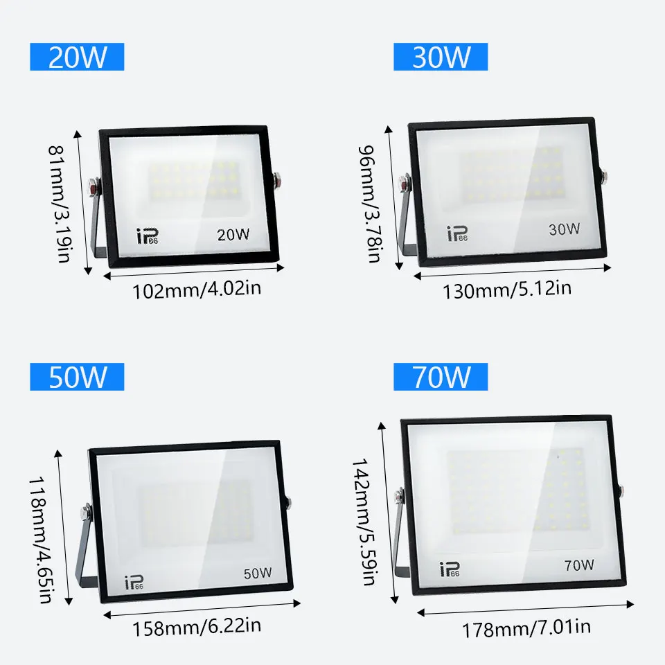 Imagem -03 - Refletor Led Floodlight Impermeável Foco Led ao ar Livre Luz de Rua Lâmpada de Parede Holofote Jardim 220v ac 150w 50w 100w