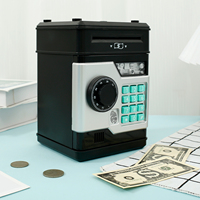 Electronic Piggy Bank Automatic Mini Safe Coins Cash Saving Money Box Password Counter Code Key Lock Coin Bank ATM Child Gift