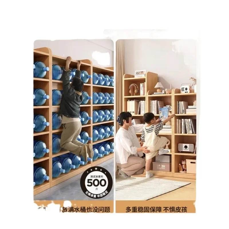 رف كتب لغرفة المعيشة، تلفزيون، خزانة خشبية عمودية صلبة، تخزين متكامل عالي وضيق