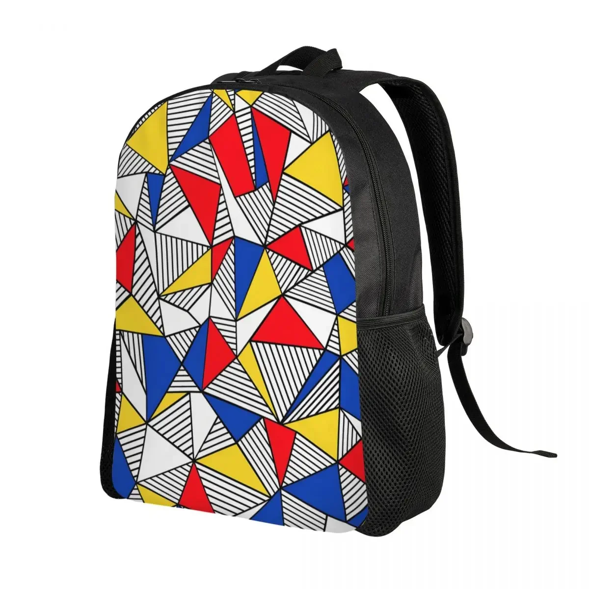 Custom Abstract Lines Geometric Mond Backpacks for Boys Girls School College Travel Bags Women Men Bookbag Fits 15 Inch Laptop
