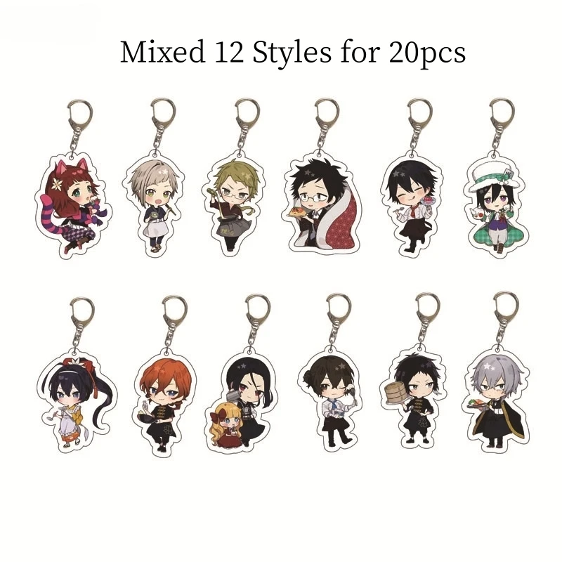 Imagem -03 - Acrílico Anime Dogs Keychain Atsushi Nakajima Dazai Chaveiro Acessórios de Moda Pingente de Bolsa Jóias por Atacado Novo 20 Pcs