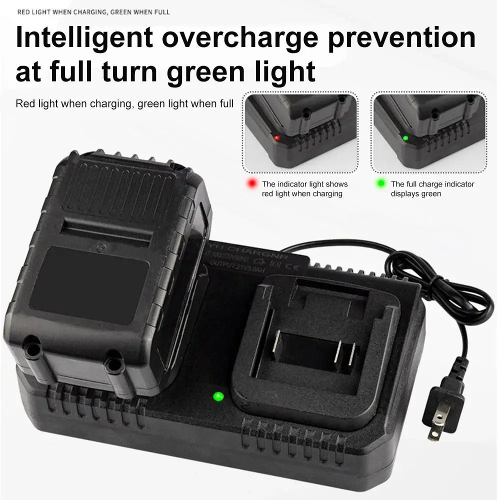 

1Pcs 2 Ways Lithium Battery Fast Charger EU/US Plug Fast Charging Battery Charger 3A Power Tool Accessory