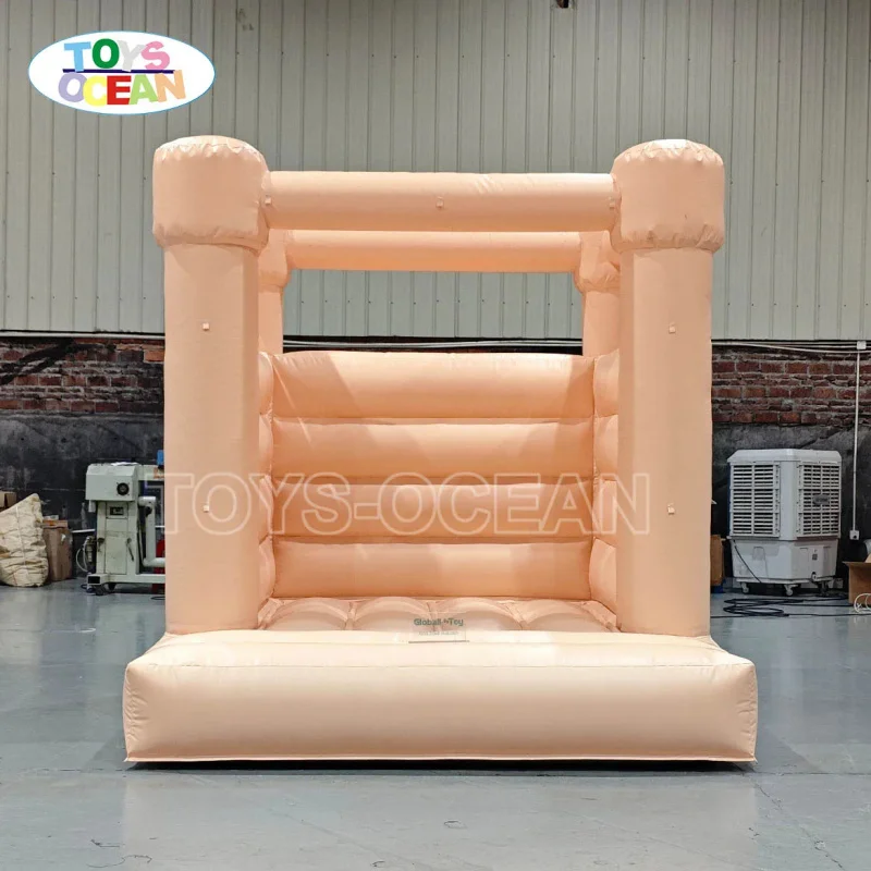 Blush Pink Inflatable Bounce House, Minimalist Peach Jumper Castle for Wedding & Party Rental