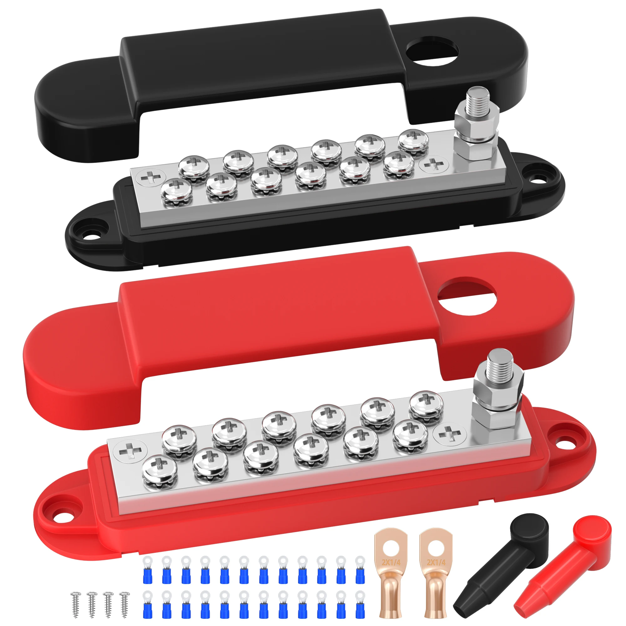 

Блок распределения питания 150 А, 12 В, морская шина, 12 В постоянного тока, 1/4 дюйма, шина с шпилькой для аккумулятора для лодки, автомобильная солнечная проводка