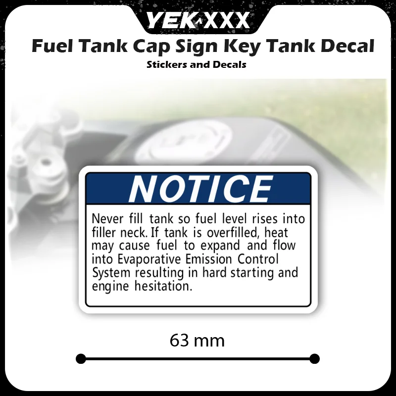 Motorcycle Decals Fuel Tank Cap Sign Key Tank Decal Warning Logo Sticker For MT09 MT07 FZ07 R1 R6 R1M