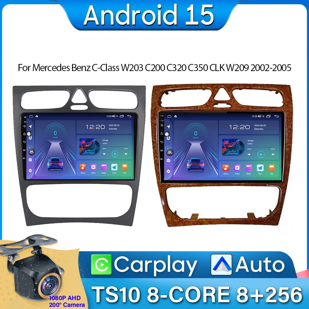 

Car Radio Carplay For Mercedes Benz C-Class W203 C200 C320 C35 CLK W209 2002-2005 Android Auto Unit Cam Autoradio 4G No 2din DVD