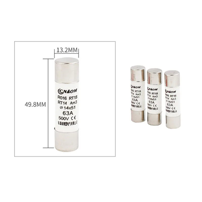 20pcs/lot Long Cover RT18 R016 RO16 Fuse RT14 AM3 14 * 51 Fuse Core