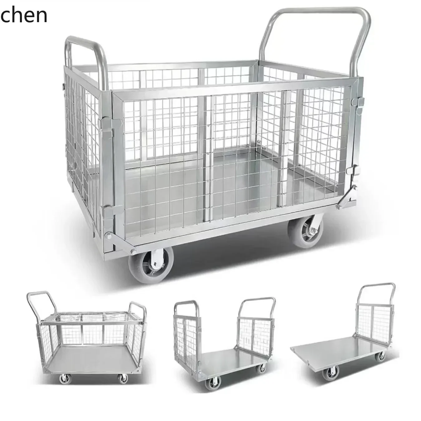 DSA  Flat Steel Plate Fence Handling Trailer Warehouse Picking Logistics Hand Truck