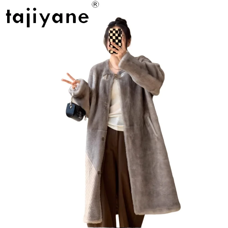 TAJIYANE 100% Natural Merino Sheepskin Coat Women High Quality Long Real Fur Jacket Winter Coats Woman Clothing шуба женская