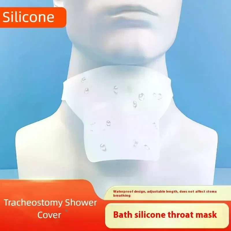 /YOV/Shower Covers Shield Waterproof Tracheostomy Cover Neck Skin Friendly Silicone Waterproof Breathable Bath Throat Mask Trach