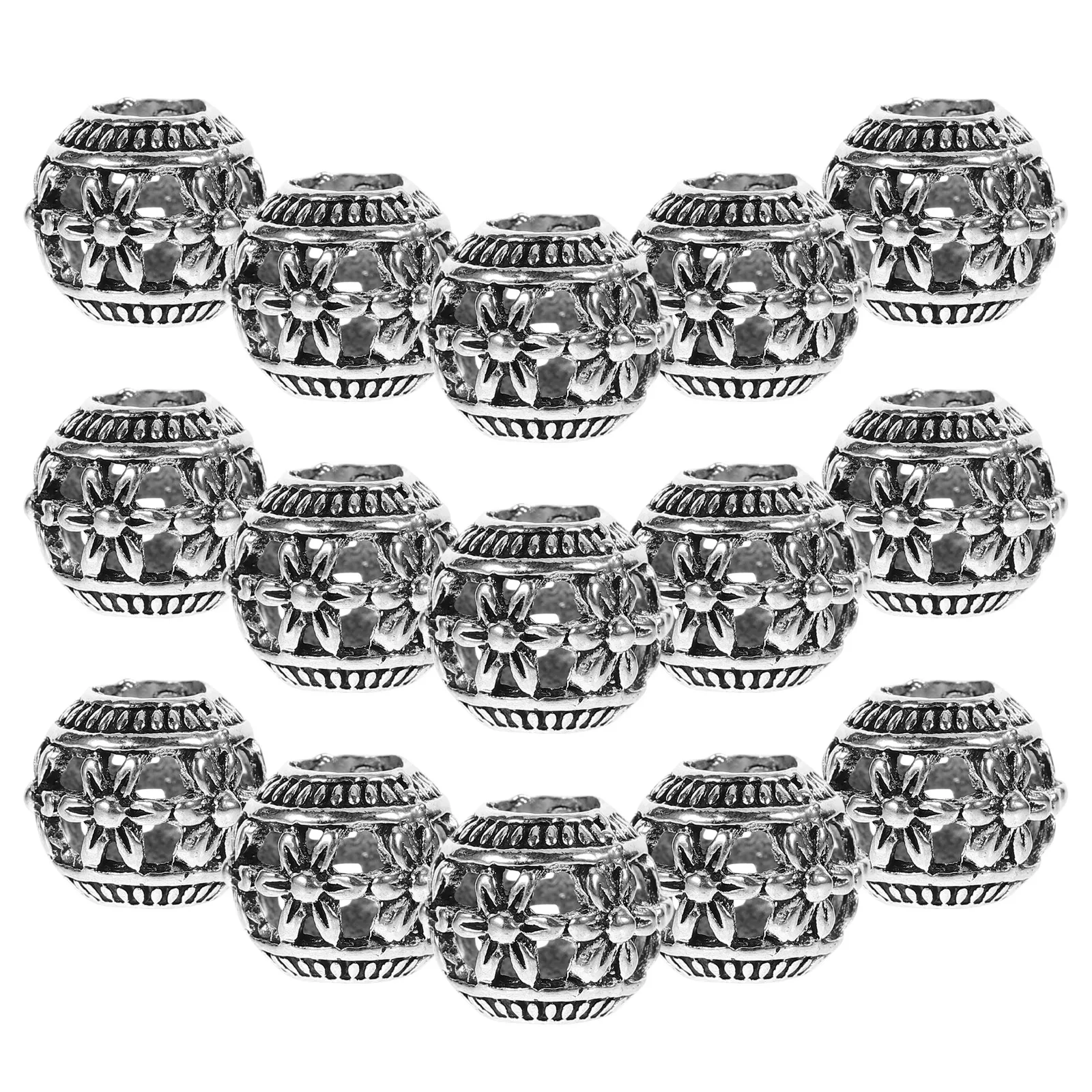 

40pcs Spacers for For Bracelets Making Jewelry Making Bead Metal Bulk Large Hole Small Metal Beads Beads Bead Decor
