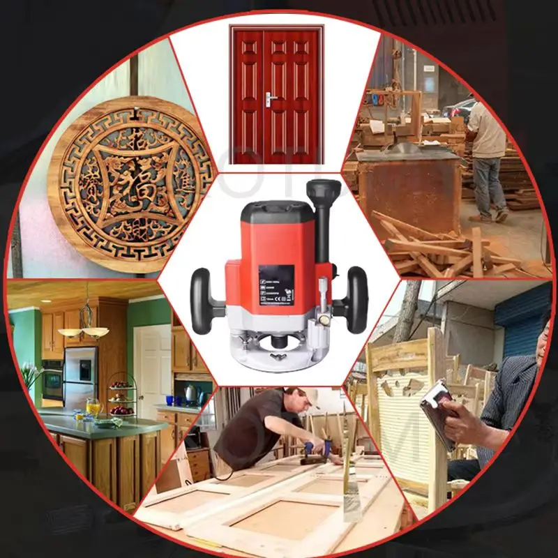 Industrial Grade 1800/2200W 220V Woodworking Carpentry Router Tool Electric Trimmer Carving Milling Engraving Slotting Machine