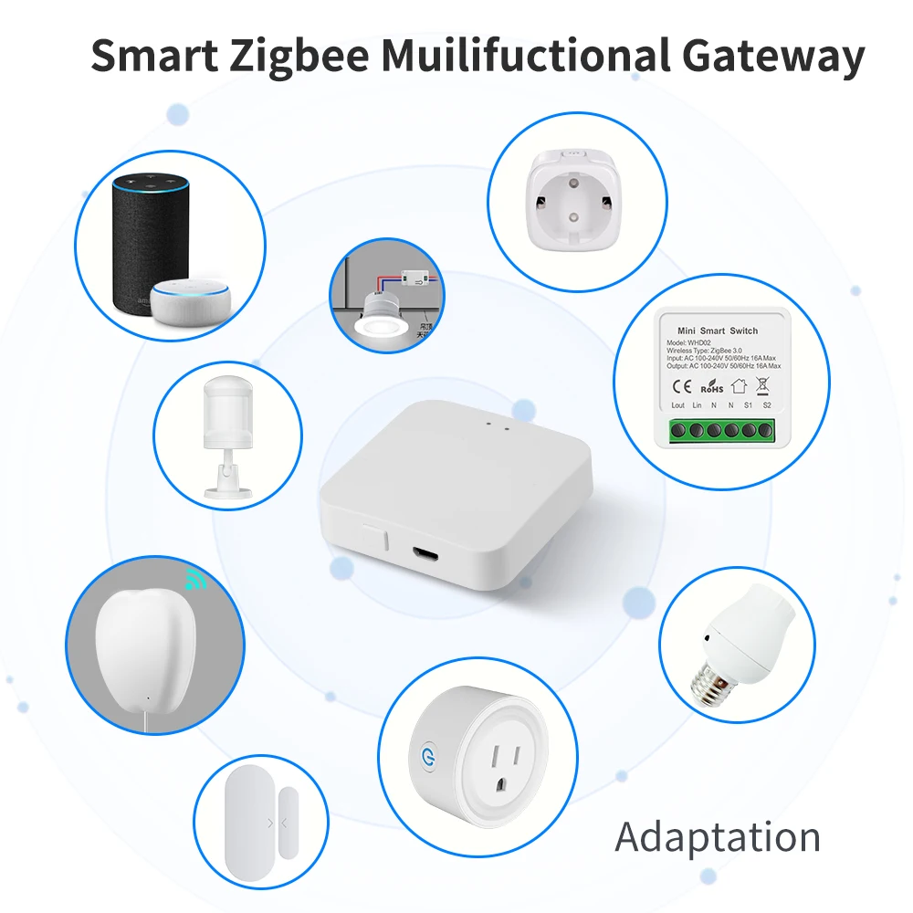 Tuya Zigbee Smart Gateway Hub Bridge Stable and Strong Signal Smart life App Wireless Remote Controller Works with Alexa