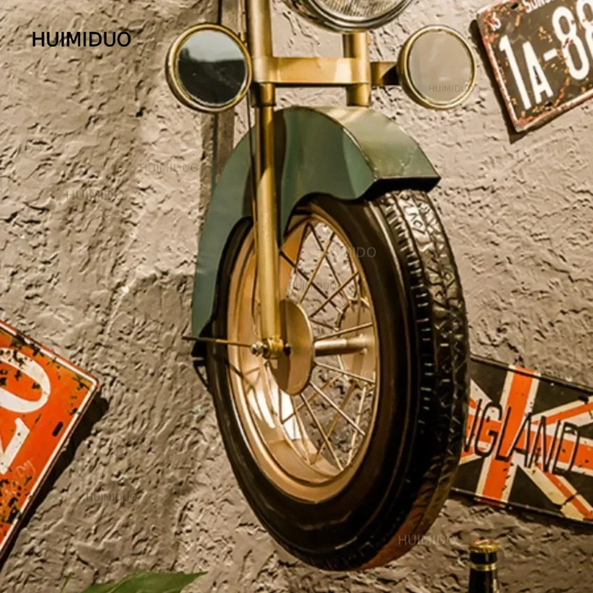 Retro Industrial Wrought Iron Motorcycle Wall Hanging Pendant For Bar Restaurant Shop Creative Home Decor Ornament