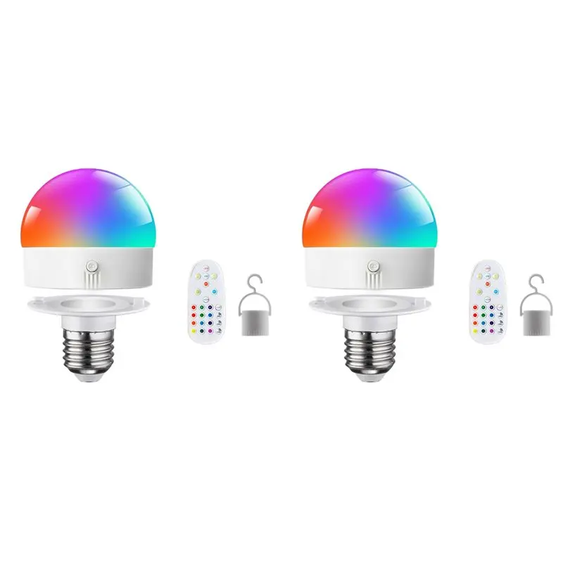

【ГОРЯЧИЕ ТОВАРЫ】2X диммируемые RGB-лампы E27 с 3 цветами, зарядка через USB, дистанционное управление, таймер, съемная магнитная настольная лампа для прикроватной тумбочки