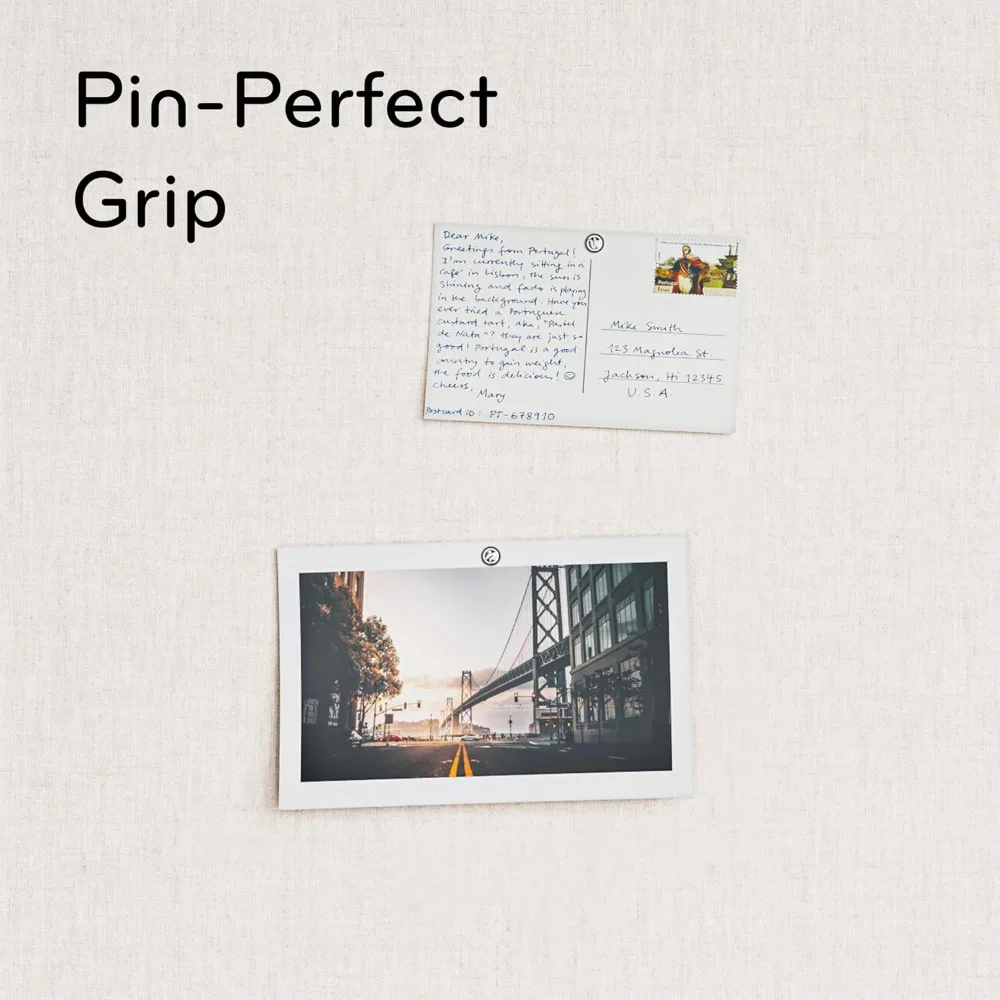 لوحة إعلانات من الكتان للمزرعة مقاس 24 × 18 بوصة بإطار خشبي أبيض للمكتب والفصول الدراسية وديكور المنزل