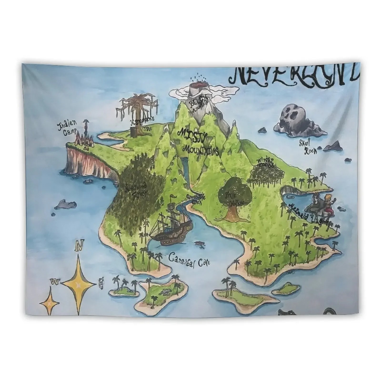 

Neverland Map Tapestry Room Decor Bedroom Decoration Wall Hangings Decoration Aesthetic Room Decor Korean Tapestry