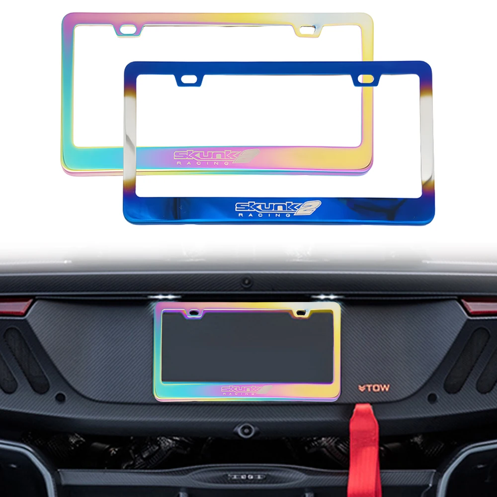 2PC/ 1pair US Model License Plate Frame JDM Style Car License Plate Frame License Cover Holder for USA Canada Skunk2