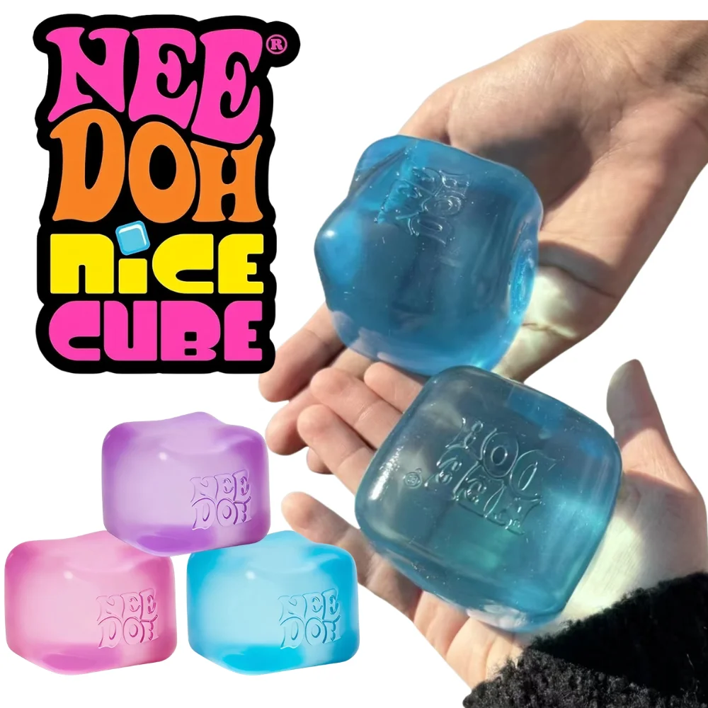 Schylling Needoh Nice Cube Sensory Fidget Cube Stress Relief Squishy Cube Anti-Anxiety Squeeze Object For Focus ADHD Population