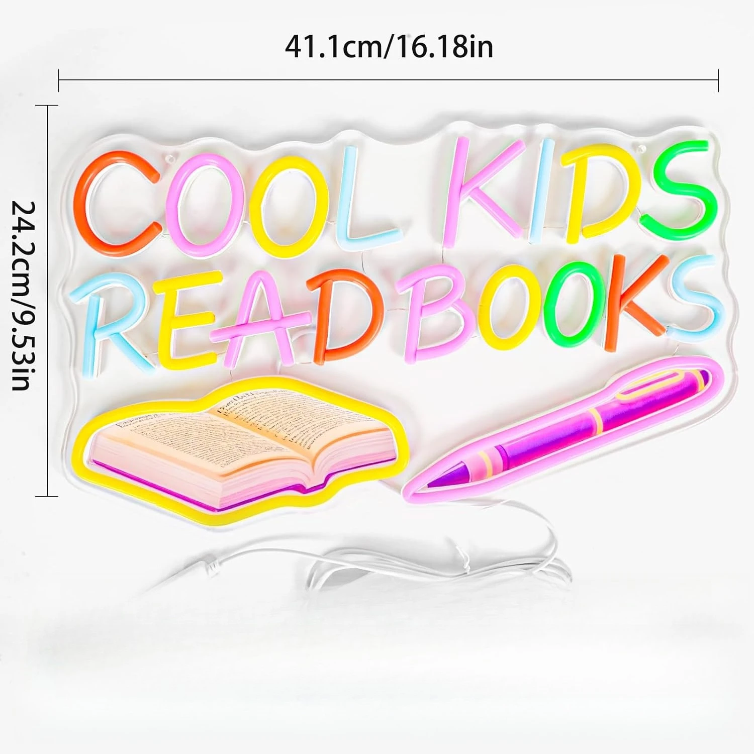 Cool Kids Read Books Neon Sign LED Neon Light for Reading Room Library Classroom Read Corner Study Book Club Decor Kids Gifts