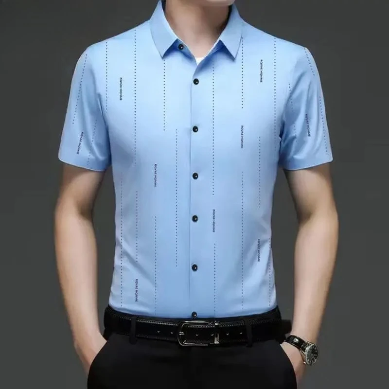 

Men's Shirt Short-sleeved Slim and Versatile Fashion