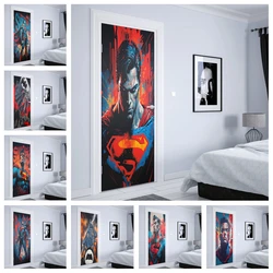 Superman Batman DC Comics Characters Classic Movie HD Door Sticker Room Home Wall Modern Watercolor Decoration Aesthetic Gift