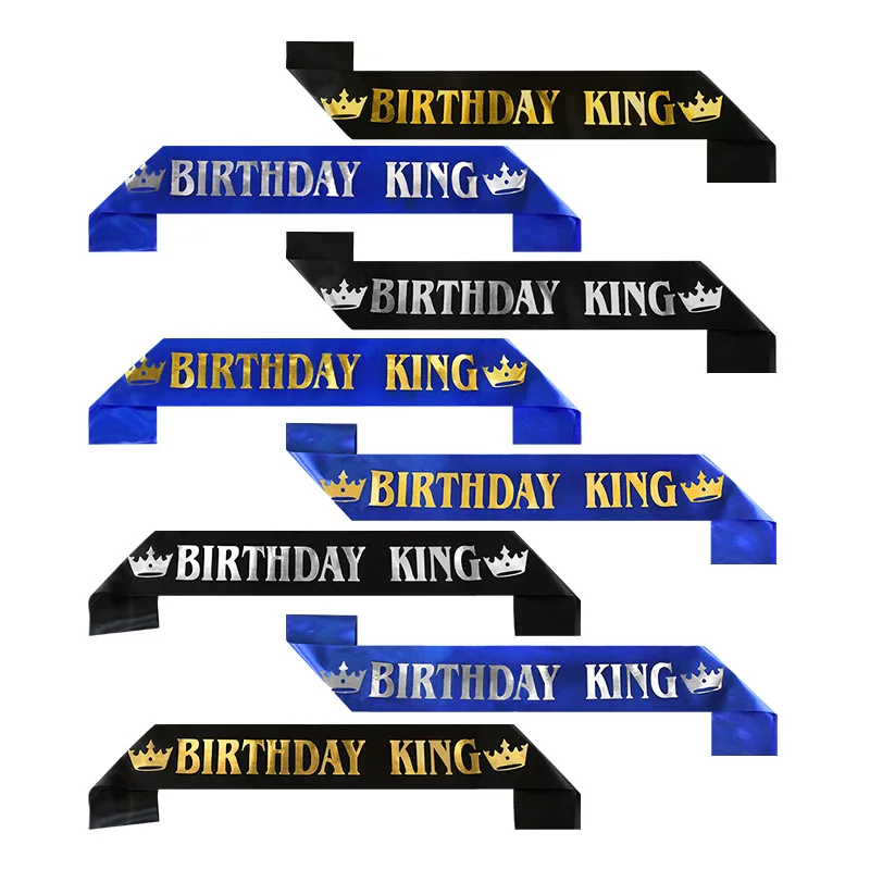 Gold-Schwarze Geburtstagskönig-Schärpe für Männer, Jungen, Mädchen, Happy 16, 18, 20, 30, 40, 50, 60 Geburtstagsfeier-Dekoration und Zubehör – Detail 5