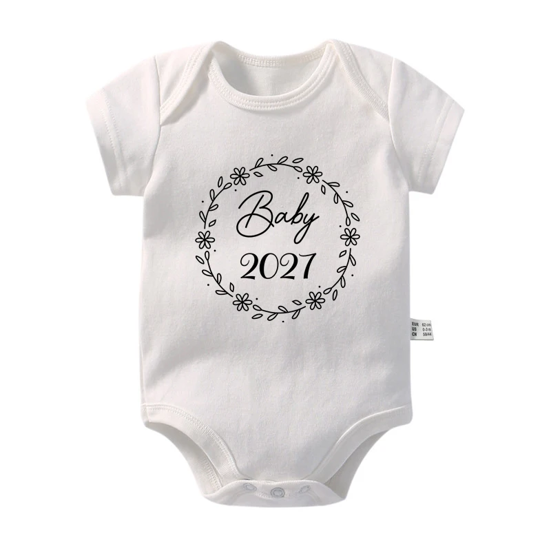 Baby 2027 Baby Bodysuit Newborn Onesie Pregnancy Announcement Romper Infant Boy Girl Pregnancy Reveal Photo Outfit