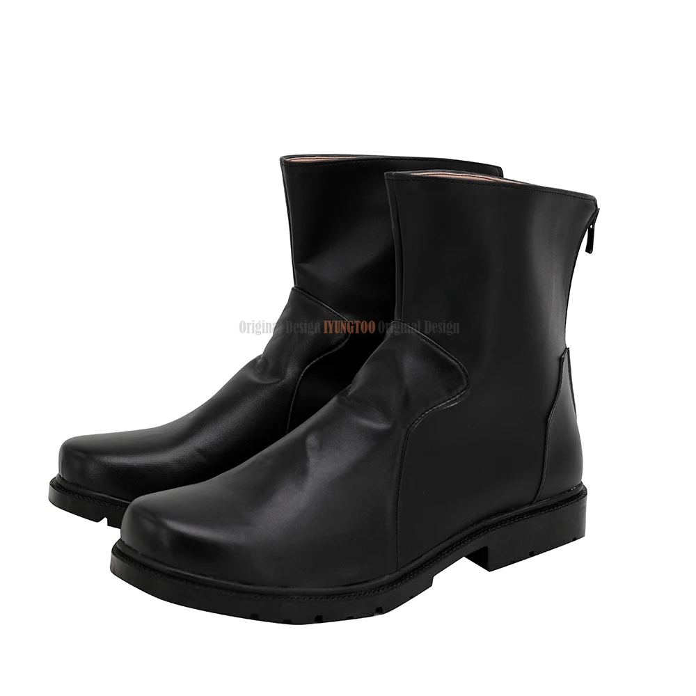 Sepatu Cosplay Rufus Shinra Final Fantasy VII Remake Sepatu Cosplay Rufus Sepatu Hitam Kustom untuk Uniseks