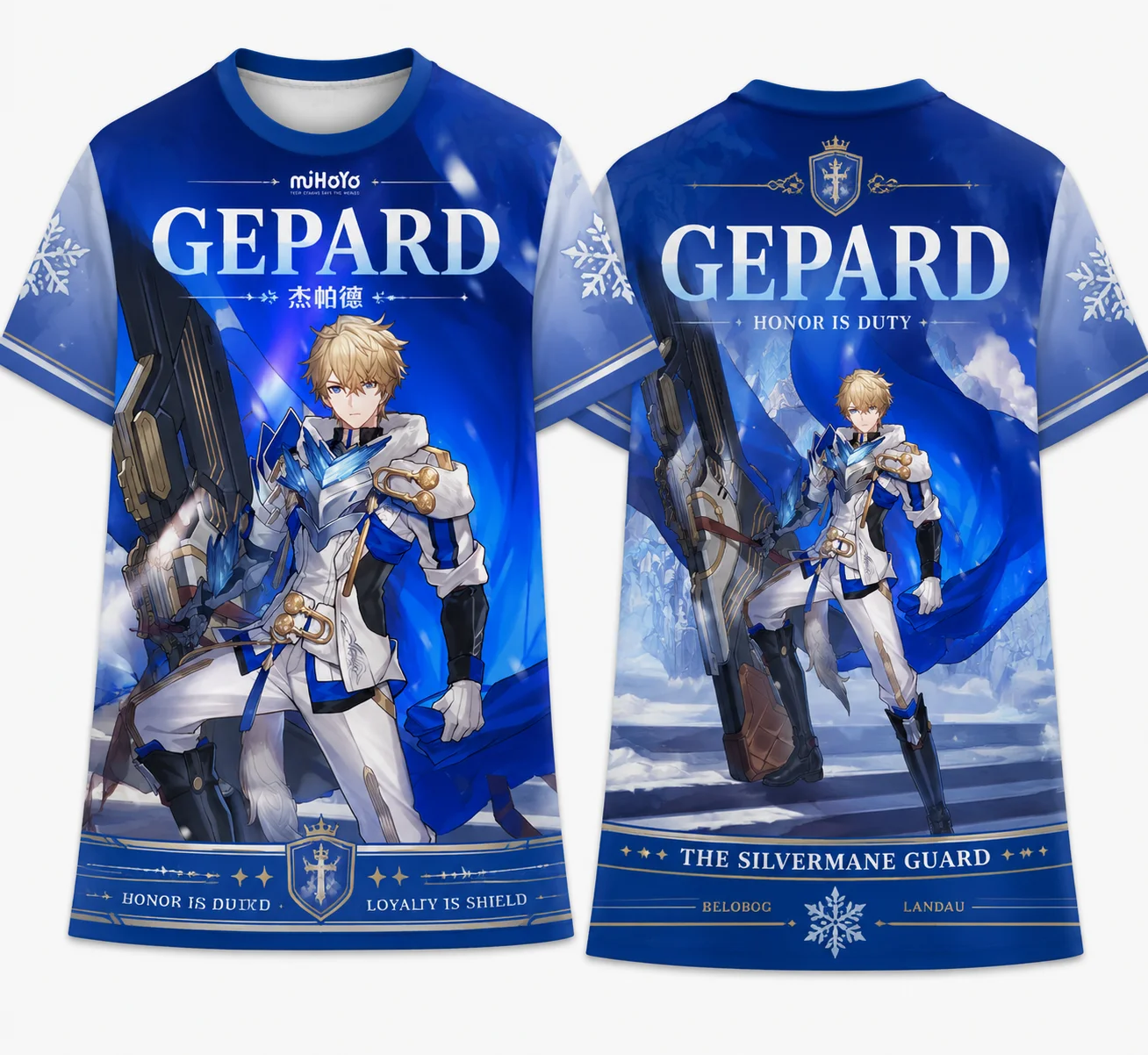Honkai Star Rail Gepard Character All‑Over‑Print T-Shirt, Breathable Quick Dry 3D Printed Casual T-Shirt Unisex Streetwear Tops