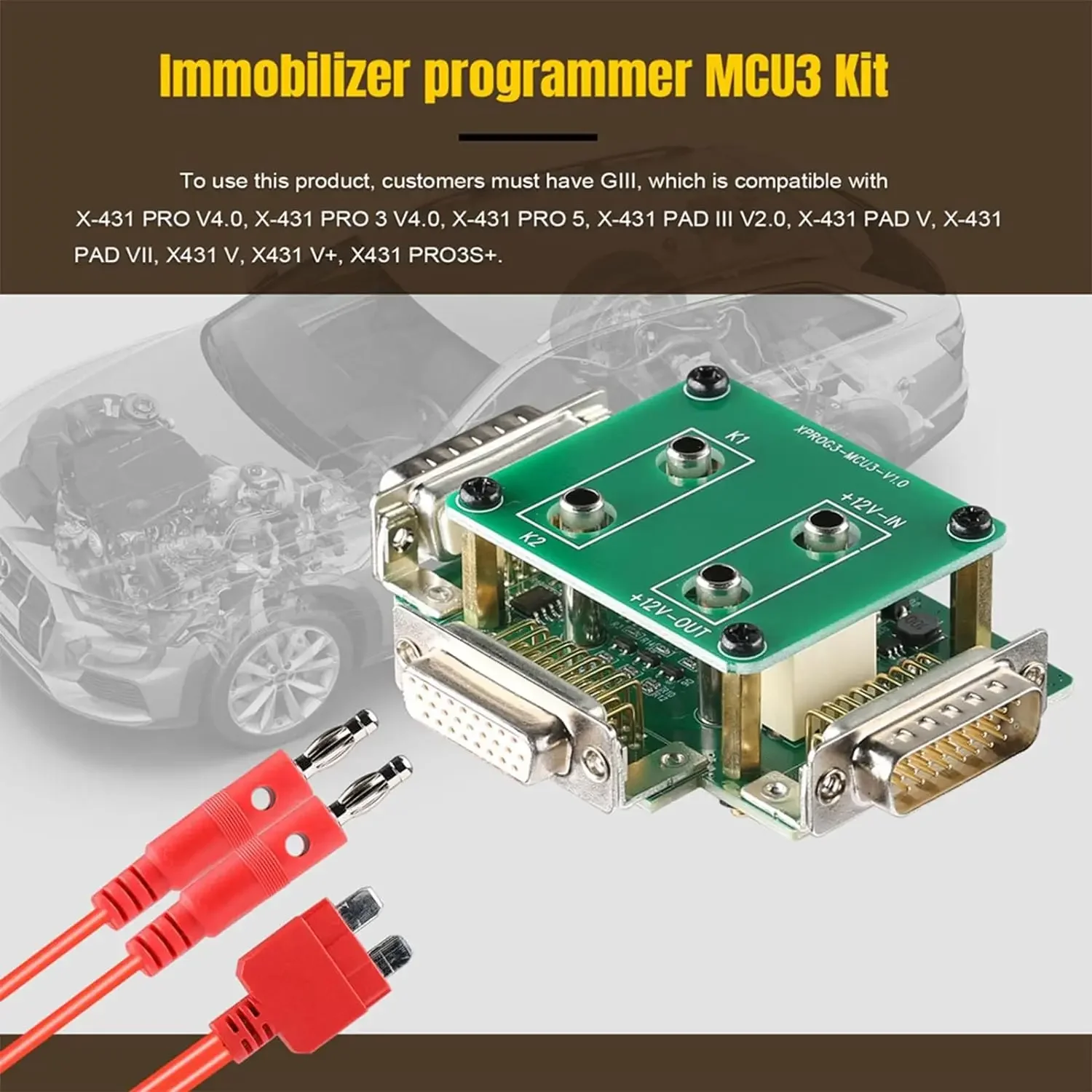 X431 MCU 3 Adapter for X-431 IMMO Elite/Plus/Pro X-PROG3 Work for Mercedes All Keys Lost and ECU TCU Reading