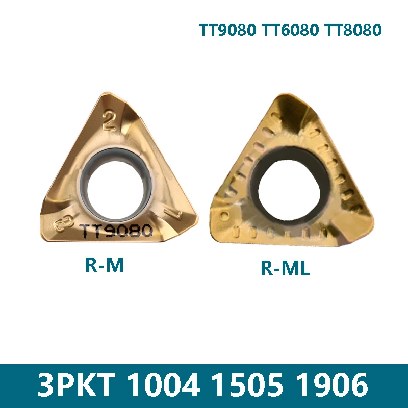 Original 3PKT 100404 3PKT100408 3PKT150508 3PKT190608 R-M R-ML TT9080 TT6080 TT8080 Carbide Inserts Milling Cutter 3PKT100404R-M