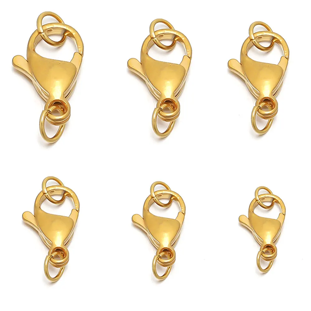 

25Pcs Jump Rings Hooks Lobster Clasps Stainless Steel Connector Clasps with Jump Rings for DIY Bracelet Necklace Jewelry Making