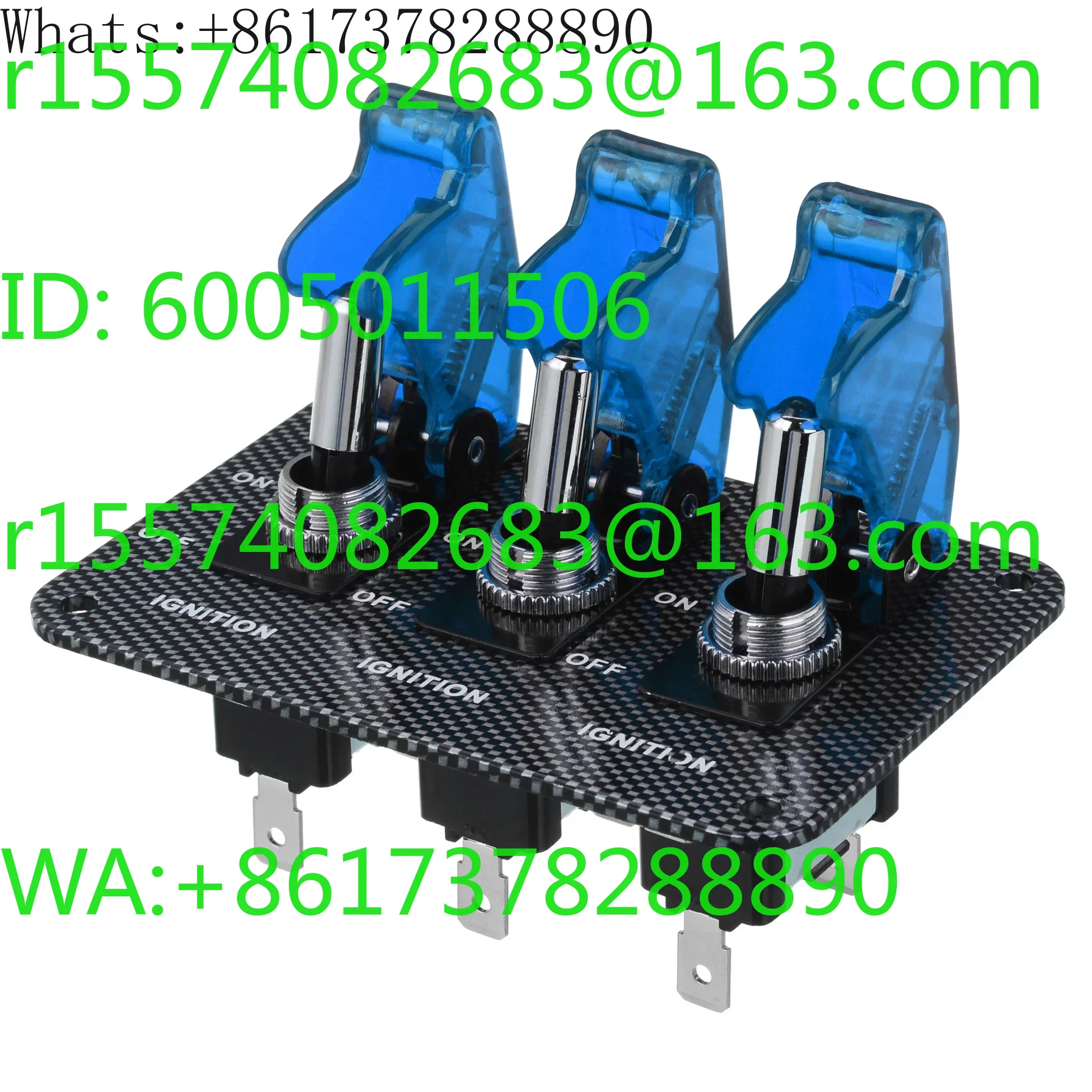 Combo switch racing car modification one-key ignition  fiber panel switch rocker toggle metal switch DC12V green