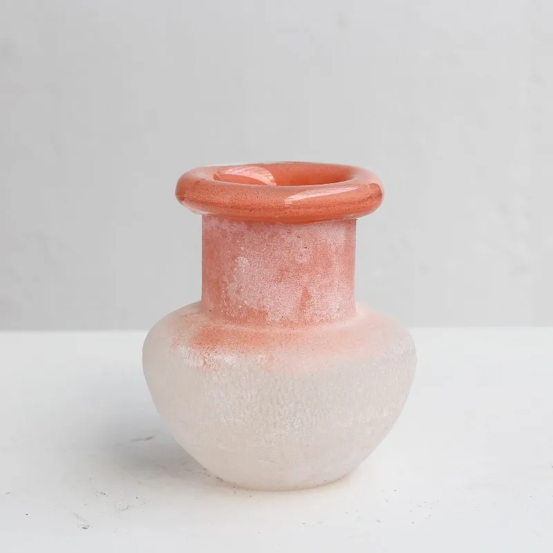 

Retro style manual irregular roll mouth gradual change matte vase living room dining table TV cabinet