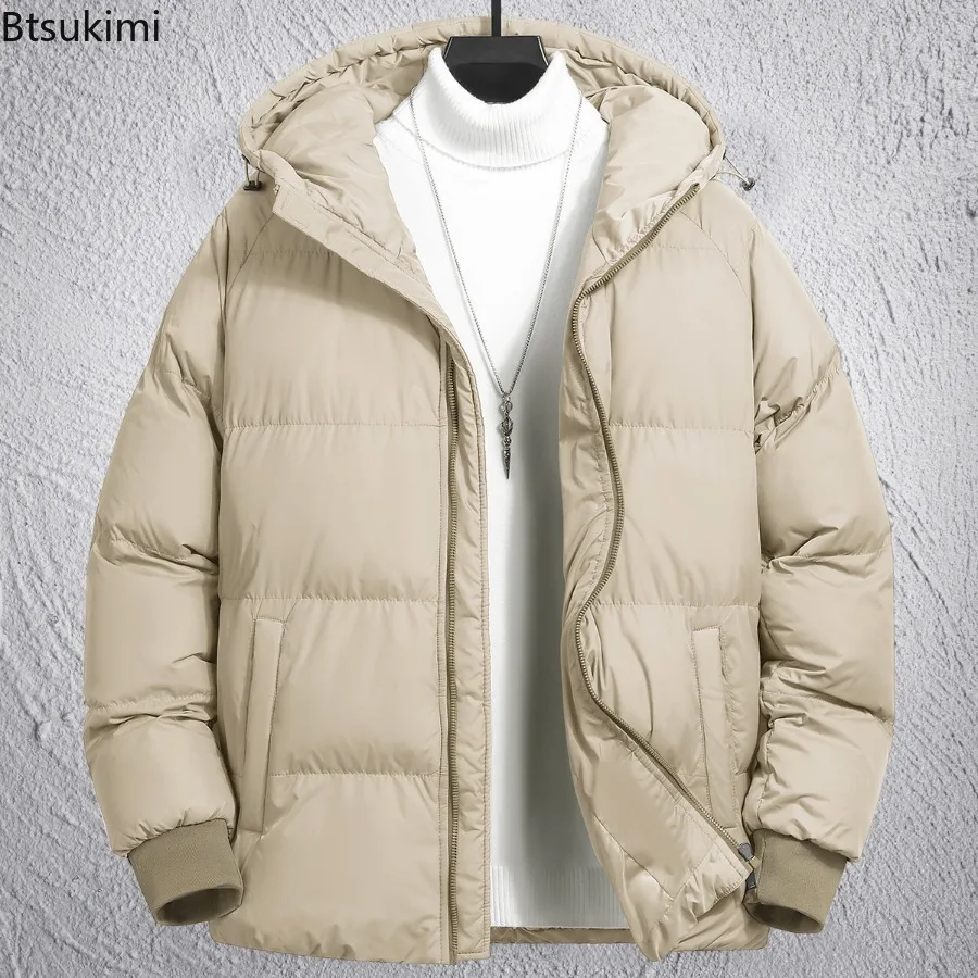 Men's Winter Coat Casual Sport Jacket Cotton Thickened Hooded Jacket Casual Sport Loose Solid Hooded Autumn Winter Warm Jackets