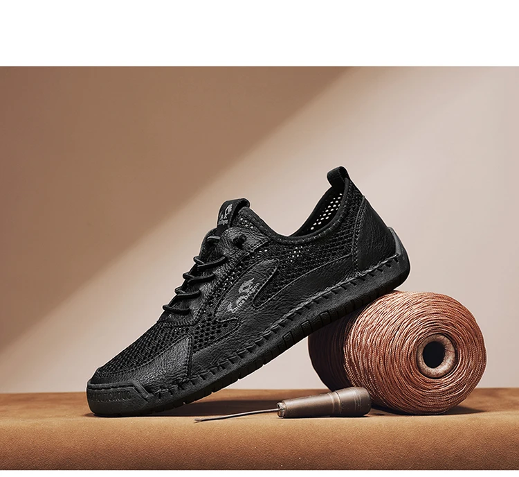 Herren-Freizeitschuhe aus Mesh, atmungsaktive Loafer, leichte Herren-Sneaker, flache Fahrschuhe, Größe Herren, Mesh-Schuhe, Sneakers – Detail 10